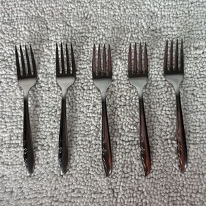 Oneida Decorators Mermaid Stainless Steel Salad Forks Flatware 5pcs